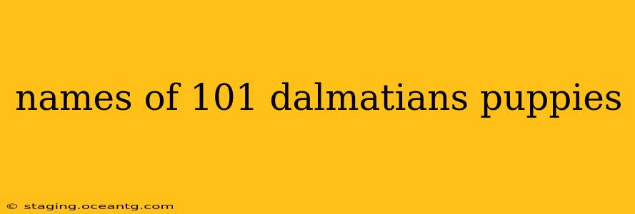 names of 101 dalmatians puppies
