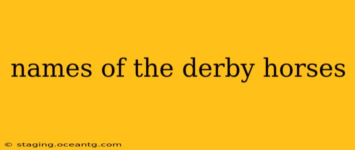 names of the derby horses