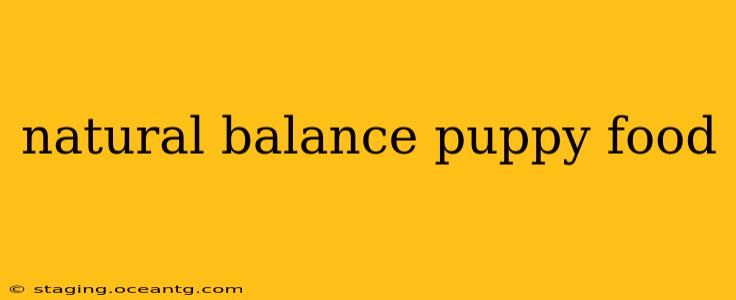 natural balance puppy food