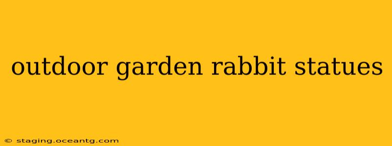 outdoor garden rabbit statues