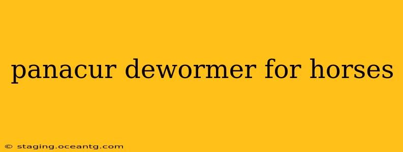 panacur dewormer for horses