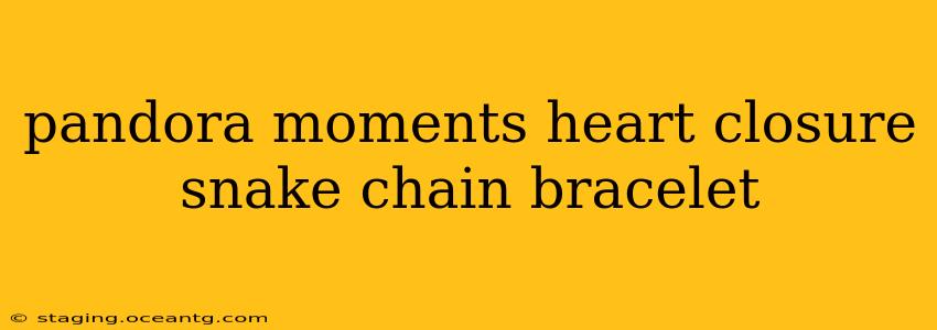 pandora moments heart closure snake chain bracelet
