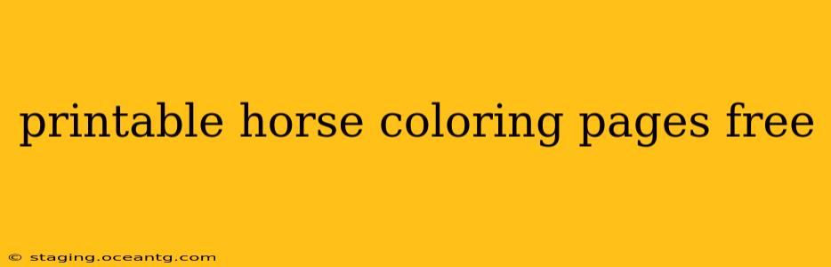 printable horse coloring pages free
