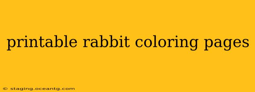 printable rabbit coloring pages