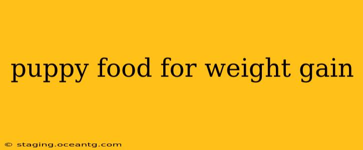 puppy food for weight gain