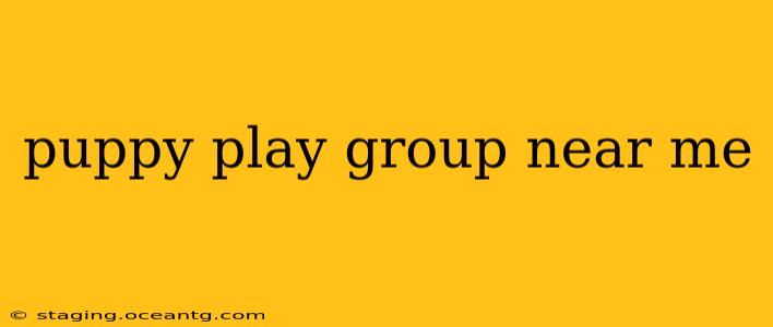 puppy play group near me