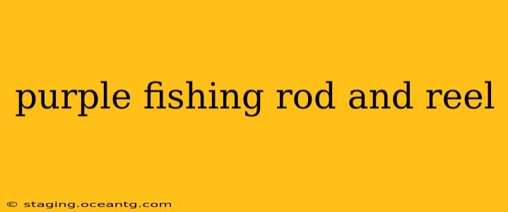 purple fishing rod and reel