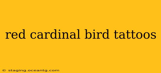 red cardinal bird tattoos