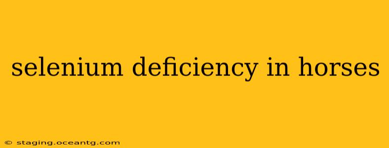selenium deficiency in horses
