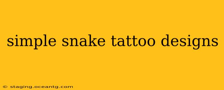 simple snake tattoo designs