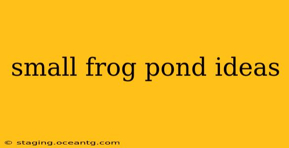 small frog pond ideas
