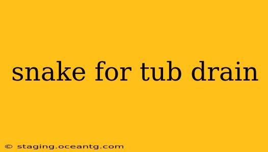 snake for tub drain