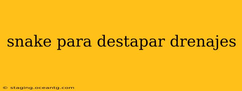 snake para destapar drenajes