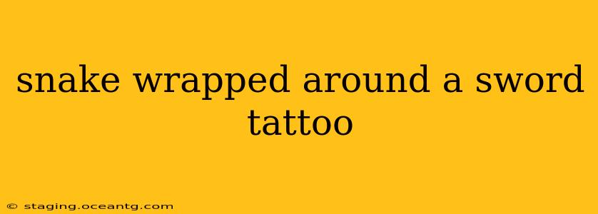snake wrapped around a sword tattoo