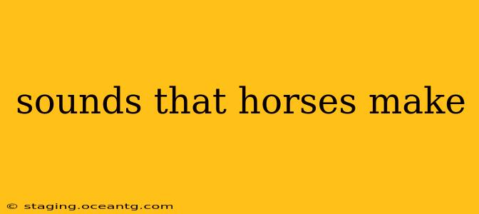 sounds that horses make