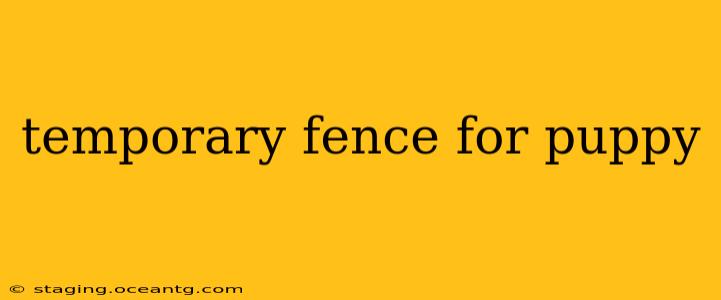 temporary fence for puppy