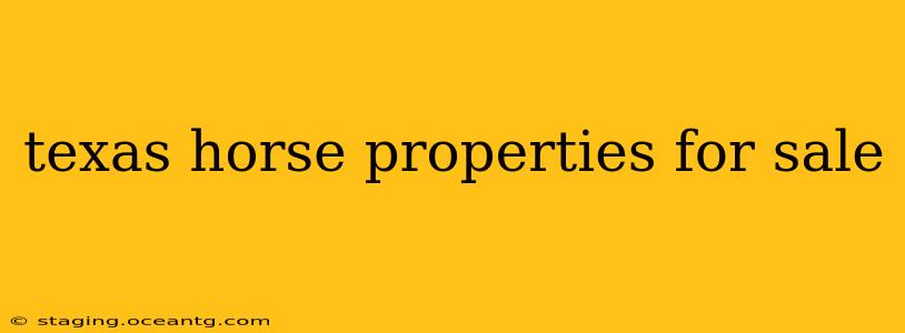 texas horse properties for sale