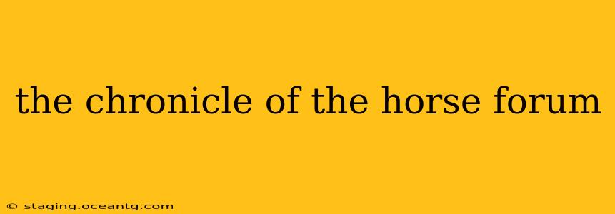 the chronicle of the horse forum