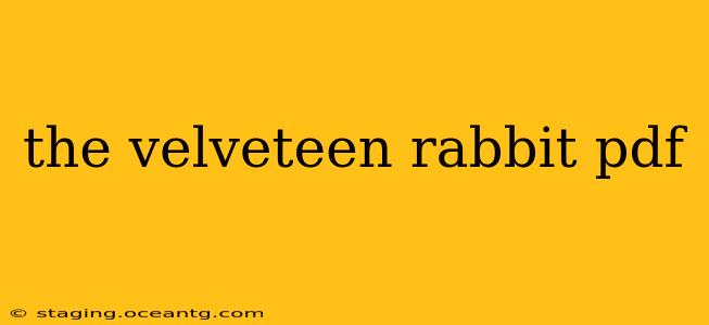 the velveteen rabbit pdf