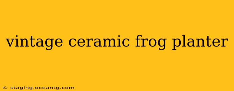 vintage ceramic frog planter
