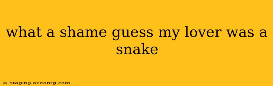 what a shame guess my lover was a snake