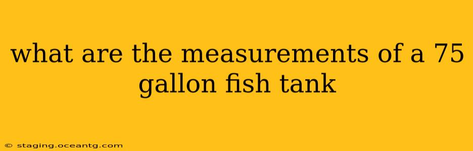 what are the measurements of a 75 gallon fish tank