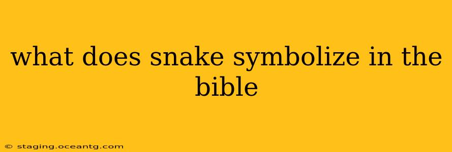 what does snake symbolize in the bible