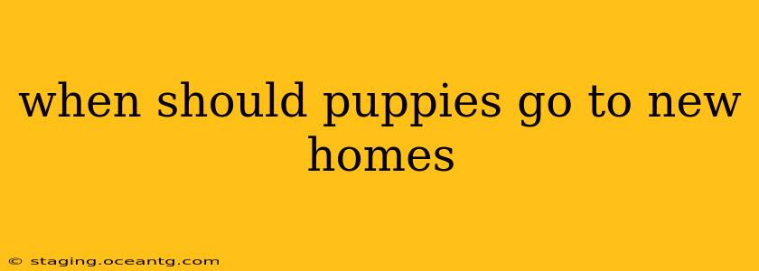 when should puppies go to new homes