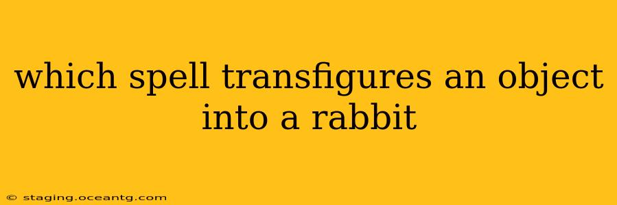 which spell transfigures an object into a rabbit