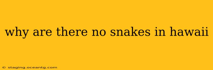 why are there no snakes in hawaii