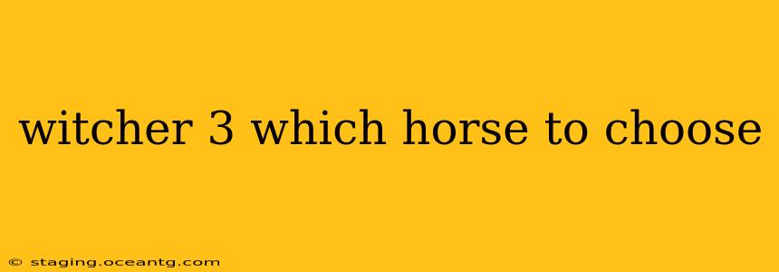witcher 3 which horse to choose