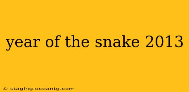 year of the snake 2013