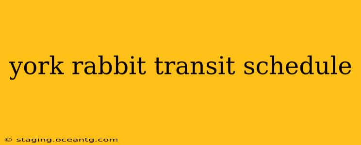 york rabbit transit schedule